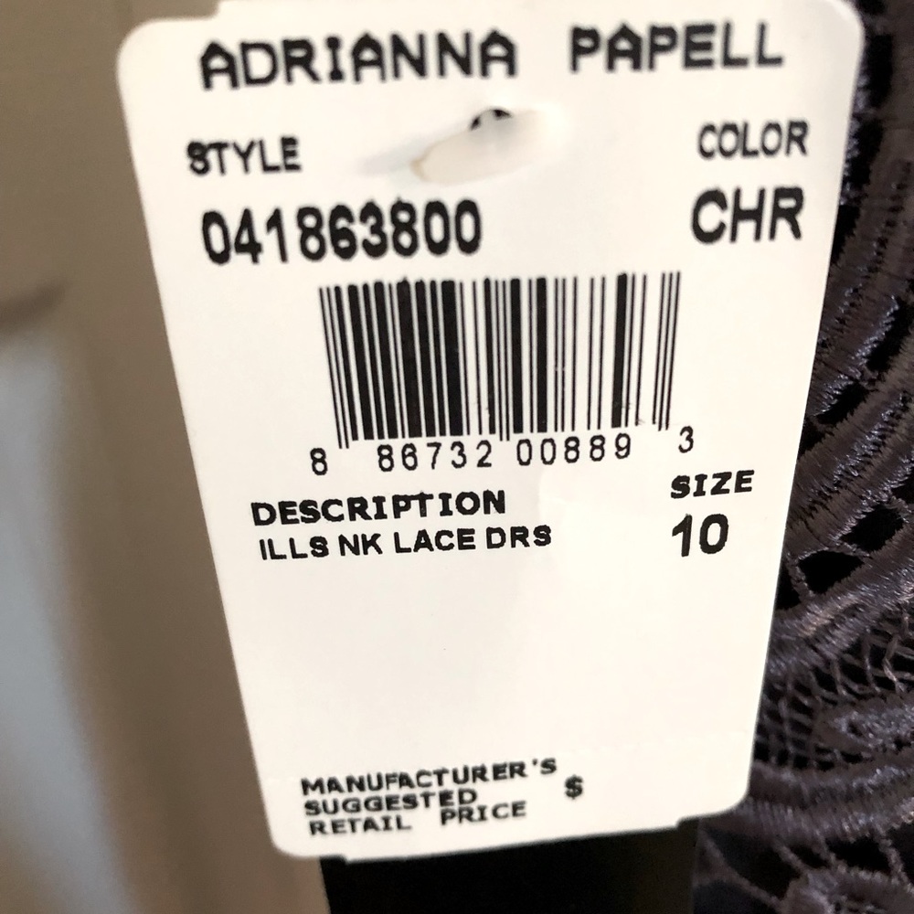 NWT Price Drop‼️Adrianna Papell. Mid-Gray Short to Midi, Lace Dress. Size:4 - Picture 11 of 11